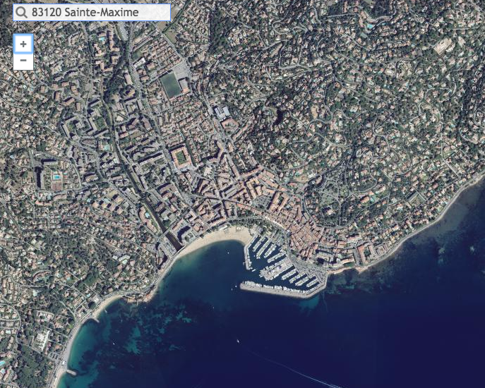 Aerial view of Sainte-Maxime in 2016